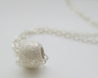 Stardust Necklace - Small Sterling Silver Ball Wedding Necklace