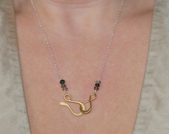 Front Clasp Vermeil and Tourmaline Necklace