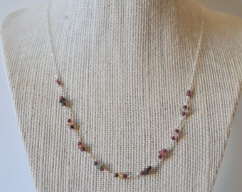 Tourmaline and Garnet Sterling Silver Necklace