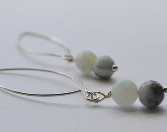 Cloudy Blue Faceted Amazonite Earrings