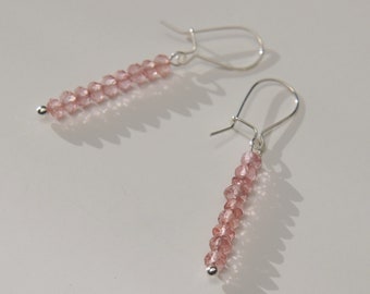 Pink Topaz Stack Earrings