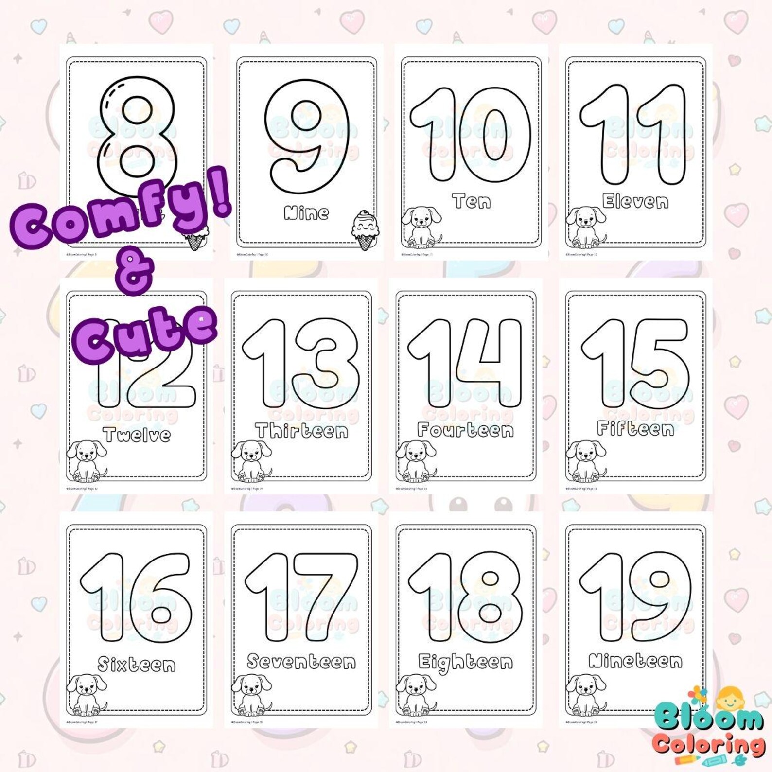 Numbers Coloring Pages for Kids | 0–100 Printable Counting Book | Fun ...