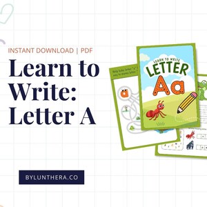 Pre-school Letter A Worksheets | Learn to Write, Trace, Color | Alphabet Activities for Toddlers, Homeschool & Kindergarten PDF