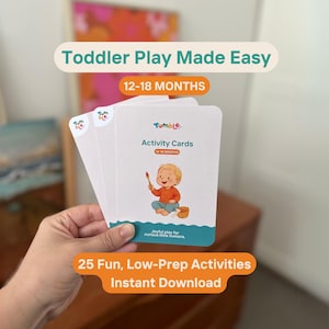 Schede attività per bambini dai 12 ai 18 mesi / Idee di gioco Montessori per bambini / Attività stampabili per traguardi importanti / Download immediato / Gioco a capriole