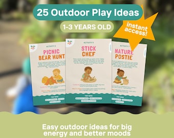 25 Toddler Outdoor Play Ideas | Nature Activities Montessori Inspired (Digital Download)
