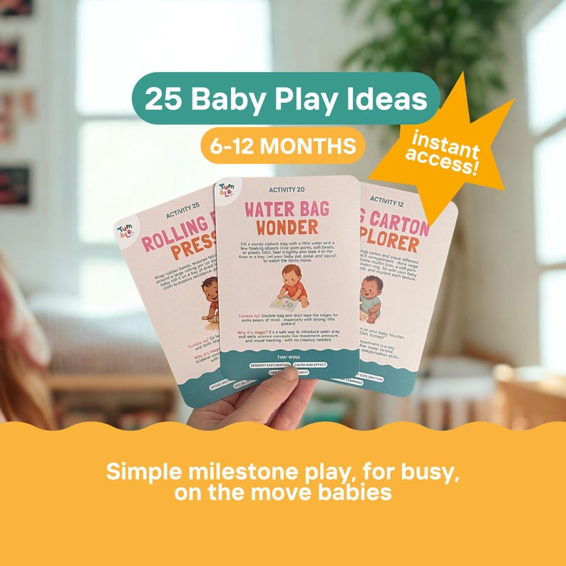 Baby Activity Cards (6-12 Months) Screen Free Play Ideas (Digital Download) image 1