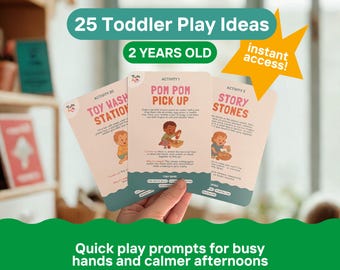 Cartes d'activités pour tout-petits (2-3 ans) | Jeux d'apprentissage amusants et idées de jeux (téléchargement numérique)