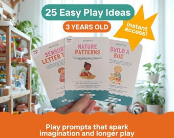 3 Year Old Activity Cards | Fun Learning Games and Play Ideas (Digital Download)