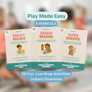 Schede di attività per bambini di 4-5 anni / Idee di gioco Montessori / Attività stampabili per traguardi / Download immediato / Gioco a capriole