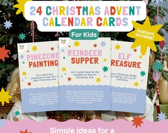 Christmas Advent Activity Cards for Kids | Toddler Advent Calendar Printable | 24 Days of Simple Christmas Activities (Digital Download)