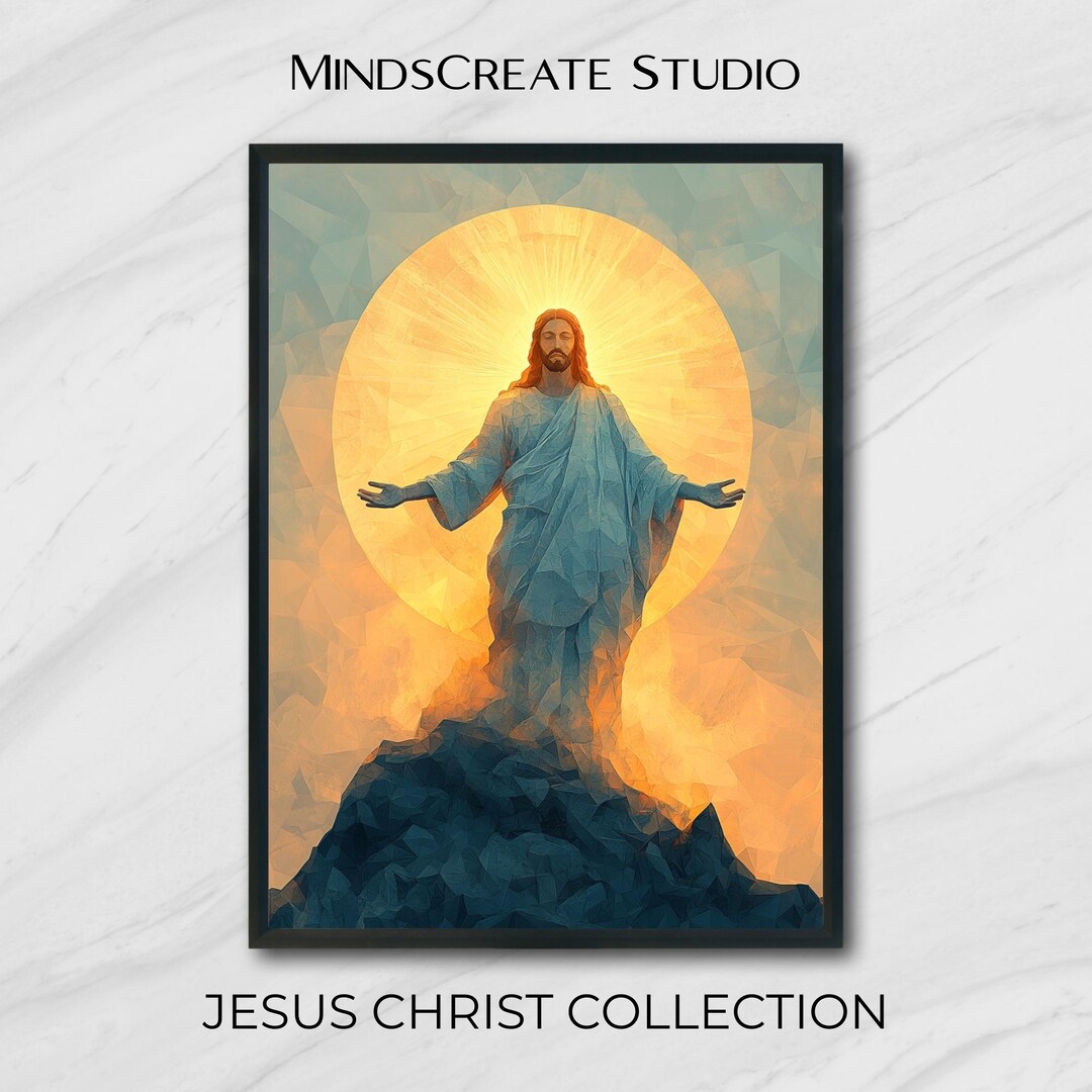 Jesus Christ Digital Wall Art Print | Inspirational Christian Poster ...