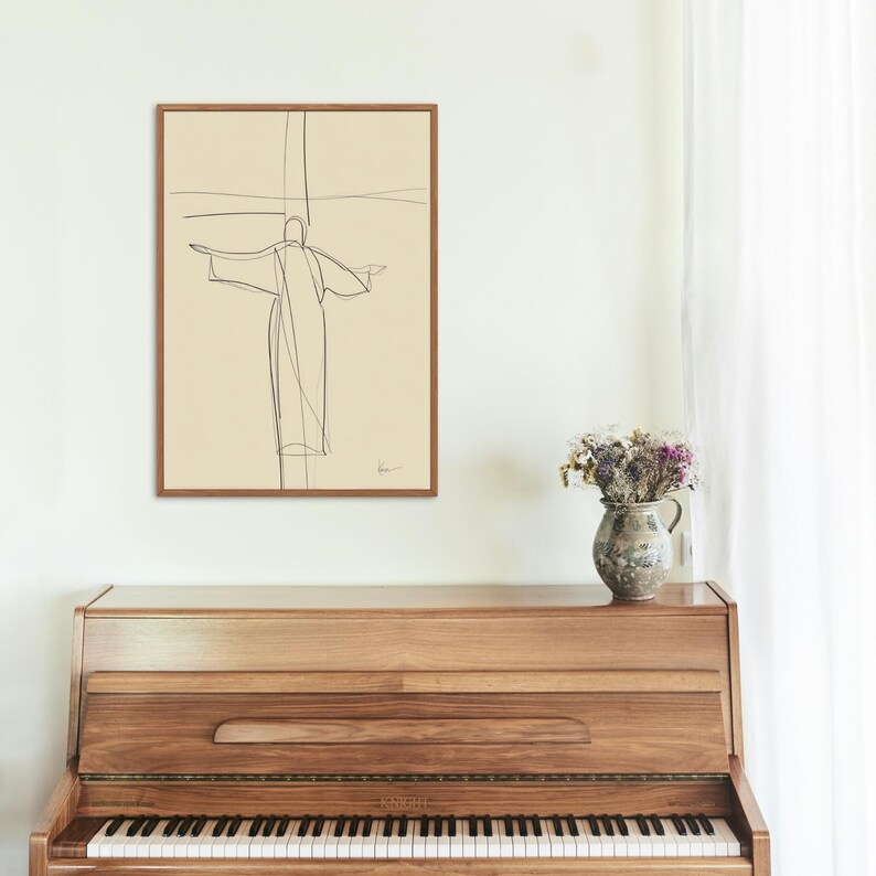 Minimalist Jesus Christ Line Art Print Digital Wall Art Christian ...