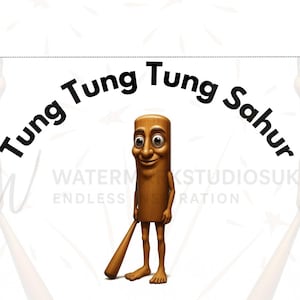 Tarjeta de felicitación Tung Tung Tung Sahur / Brainrot italiano / Tarjeta de cumpleaños 5 X 7 / Tendencia viral AI TikTok imprimible / PDF Descarga digital instantánea