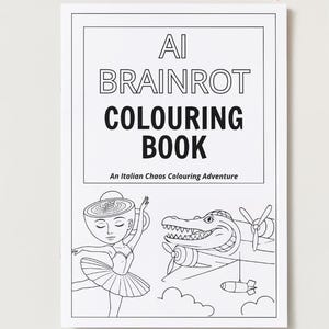 Italian Brainrot Colouring Book - Viral AI TikTok Trend Printable, Funny Animal Characters, AI Brainrot Art, PDF Instant Digital Download