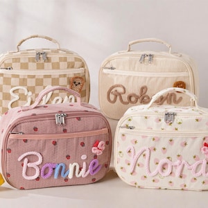 Personalized Kids Lunch Bag,Custom Lunchbox Bag,School Lunch Bag,Corduroy Handmade Lunch Bag,Back to School Kid Tote Bag,Picnic Bag,Kid Gift