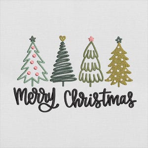 Christmas Tree Embroidery Design, Festive Holiday Tree Pattern Machine Embroidery File, Instant Download Dst Pes Exp Jef Vp3