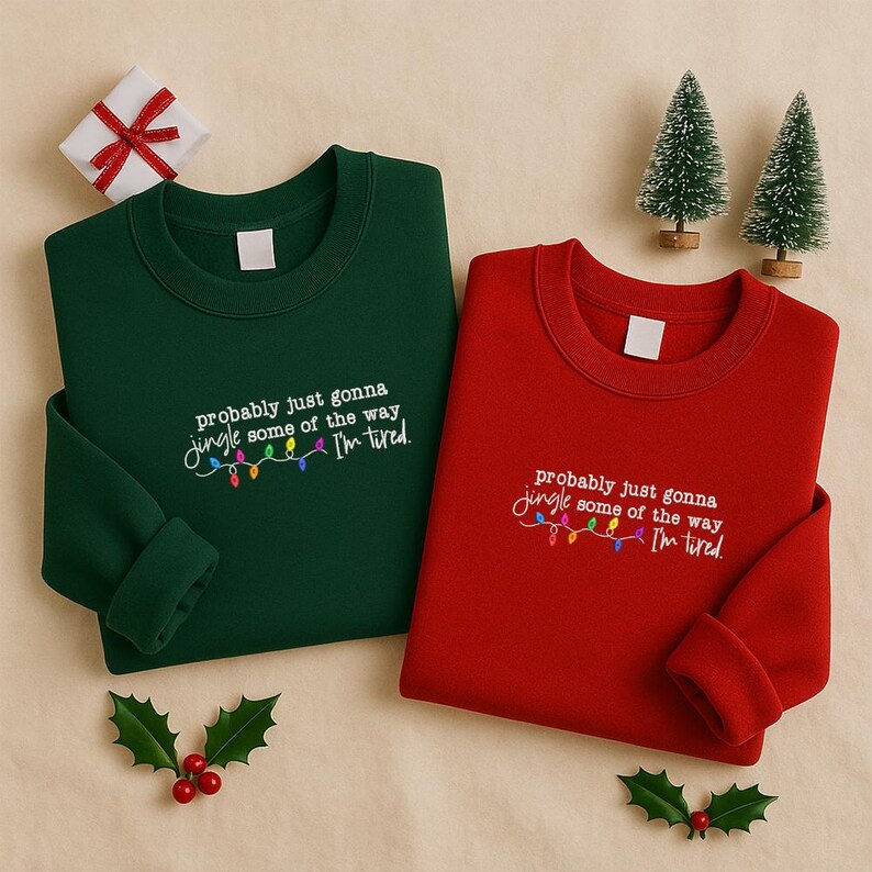 I’m Tired Christmas Embroidered Pullover main image 0