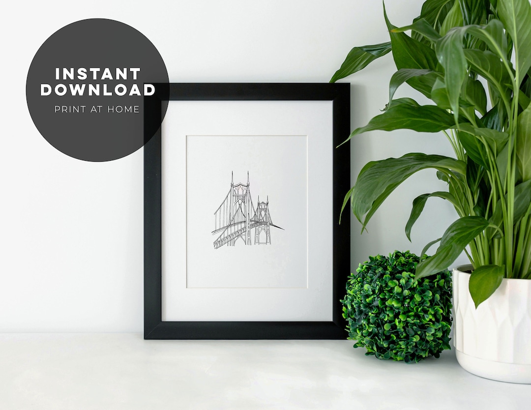 Portland Bridge Instant Download | St. John's Bridge | Portland ...