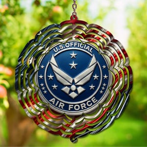US Air Force Wind Spinner Design: Patriotic American Flag (Digital Download 3600x3600px