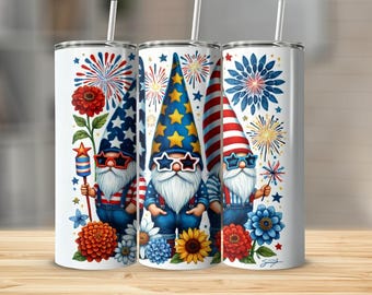 Patriotic Gnomes Sublimation Design | 4th of July PNG (Digital Download)