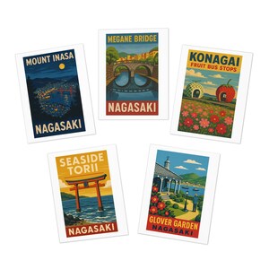 Whimsical Nagasaki: Grußkarten-Set (5 Karten)