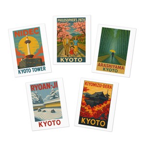 Ensemble de cartes de vœux Kyoto Seasons (lot de 5 cartes panoramiques)