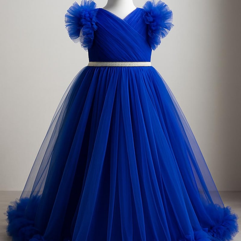 blue floral homecoming dress White Size:US 12.5 Sleeping Beauty Aurora Blue Silk Dress Silk