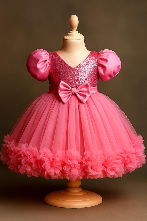 strapless open back dress Girls' Christmas Party Twirl Dress – Little Stocking Company main image 0