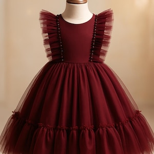 burgundy dress 0 3 months 0 3 Month Burgundy Dress