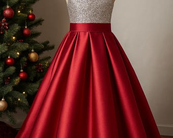 fitted lace wedding dress Gameday Sequin Tunic in Red