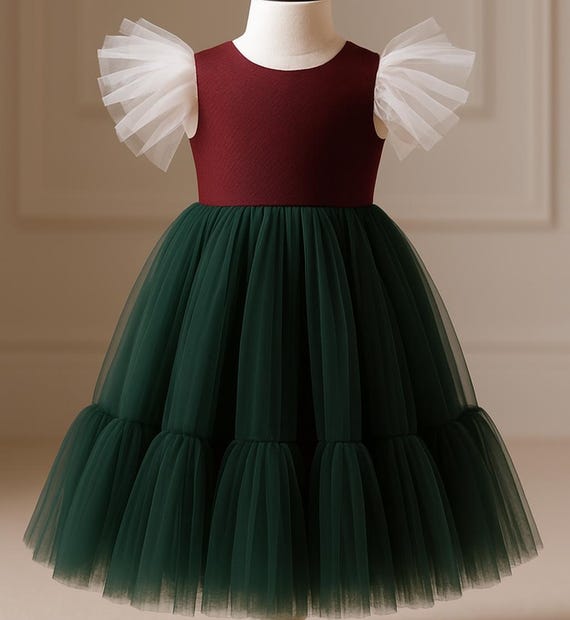 forest green toddler dress Joanna Girls Dress