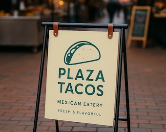 Custom Sidewalk Blade Sign | A-Frame Storefront Sign | Outdoor Swinging Sign | Sandwich Board Display | Cafe & Shop Signage | Outdoor Sign