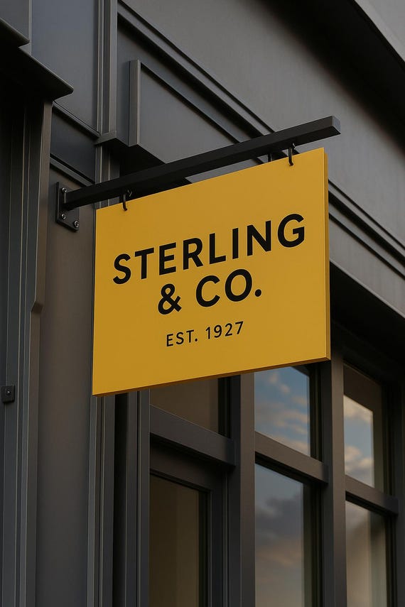 Custom Double-Sided Metal Blade Sign - Outdoor Hanging Business Logo Sign | Round Storefront Sign - Wall Mounted Metal Shop Sign