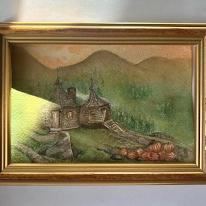 Origineel aquarelschilderij "Hagrid's Hut" | Harry Potter-kunst | A6-formaat