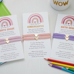 Mommy and Me Heart Braided Matching Bracelets,First Day of Kindergarten,Mommy And Me Matching Bracelets,Back To School,Family Bracelet