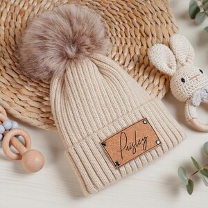 Newborn Baby Pom Beanie Hat,Personalize Baby/Infant Pom Beanie With Name,Custom Kid Child Baby Newborn Pom Beanie,Baby Shower Gifts