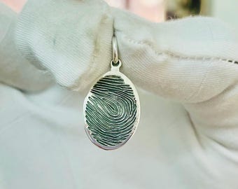 Sterling Silver Fingerprint Necklace: Personalized Memorial Jewelry