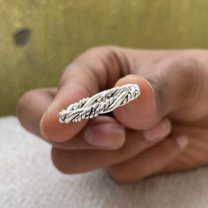 Sterling Silver Twisted Rope Ring: Minimalist Stackable Band