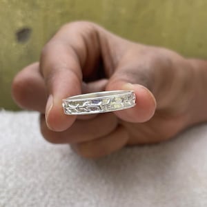 Hammered Sterling Silver Band Ring – Handmade Textured Ring for Men & Women, Rustic Matte Finish, Unisex Boho Jewelry, Gift for Him or Her