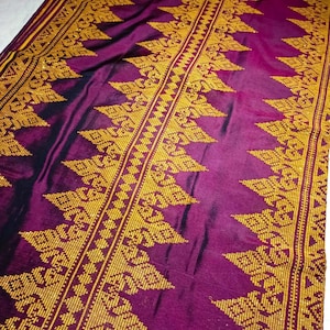 Inaul Songket Malong Handwoven Filipino Traditional Skirt Maguindanao Weave Habi Authentic Sarong Malaysian Unisex Melayu Royal Asian Tennun