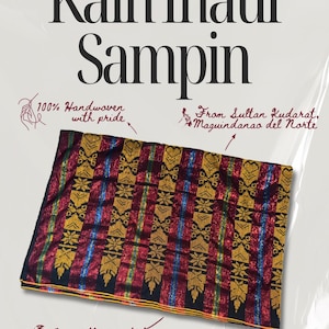 Handwoven Kain Inaul Sampin Sarong Traditional Maguindanaon Fabric Men Women Muslim Wedding Eid Shawl Wrap Skirt Cultural Wear Unisex pinoy