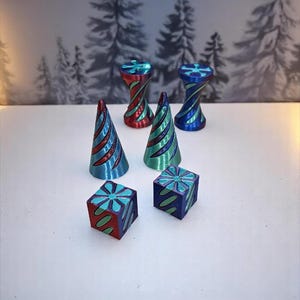 3 Pcs Impossible Spiral Fidget Toy Set – 3D Printed Desk Toys for Stress Relief, Optical Illusion Gift for Him, Her, Kids
