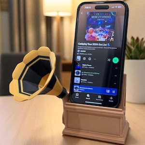 3D Printed Phonograph Phone Amplifier Stand – Passive Acoustic Speaker Dock, Vintage Gramophone Horn for iPhone & Android, Retro Gift
