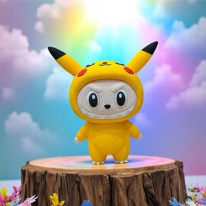 Pikachu Labubu – 3D Printed Collectible Figure (20cm Tall), Cute Desktop Decor, Geek Gift for Anime & Toy Lovers