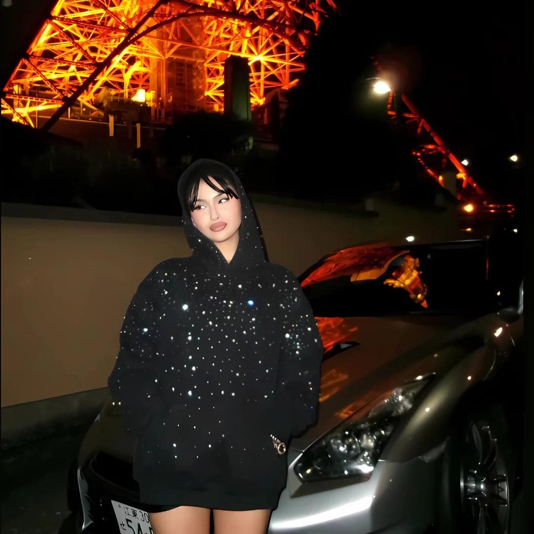 Galaxy Rhinestones Rhinestone Galaxy Hoodie Streetwear Pullover for Men & Women - Etsy