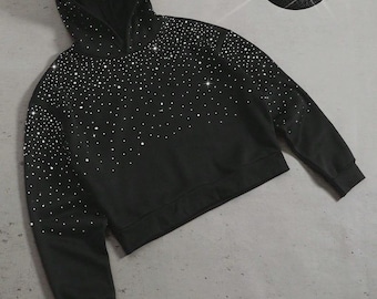 Luxury Rhinestone Pullover Galaxy Hoodie Streetwear Pullover for Men & Women