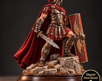 Römischer Krieger (STL-Datei) – Römische Legionärsfigur zum 3D-Drucken – Antike römische Soldatenstatue – Fantasy-Krieger-Sammelfigur