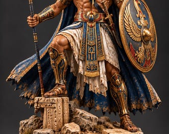 Ägyptischer Pharao-Krieger (STL-Datei) – Fantasy-Miniatur aus dem Alten Ägypten (3D-Druckversion, digitaler Download)