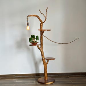 Tree branch floor lamp wood tall floor lampshade rustic tree lighting free standing natural driftwood floor light for living room