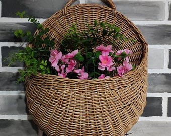 Woven Hanging Pocket Basket: 14*9.2 ; 17.5*14.4 in, Farmhouse Wall Decor, Kitchen Storage
